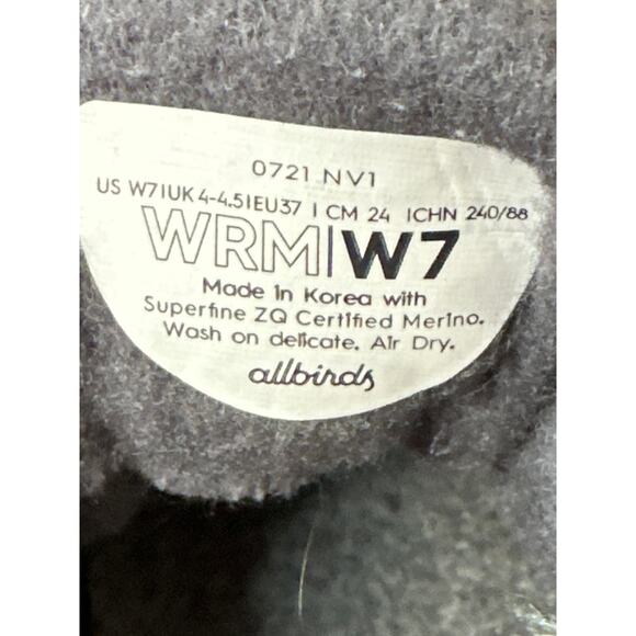 Women’s Allbirds Wool Runners Lace Up Grey White WR Athletic Sneakers Size 7 - Picture 7 of 7